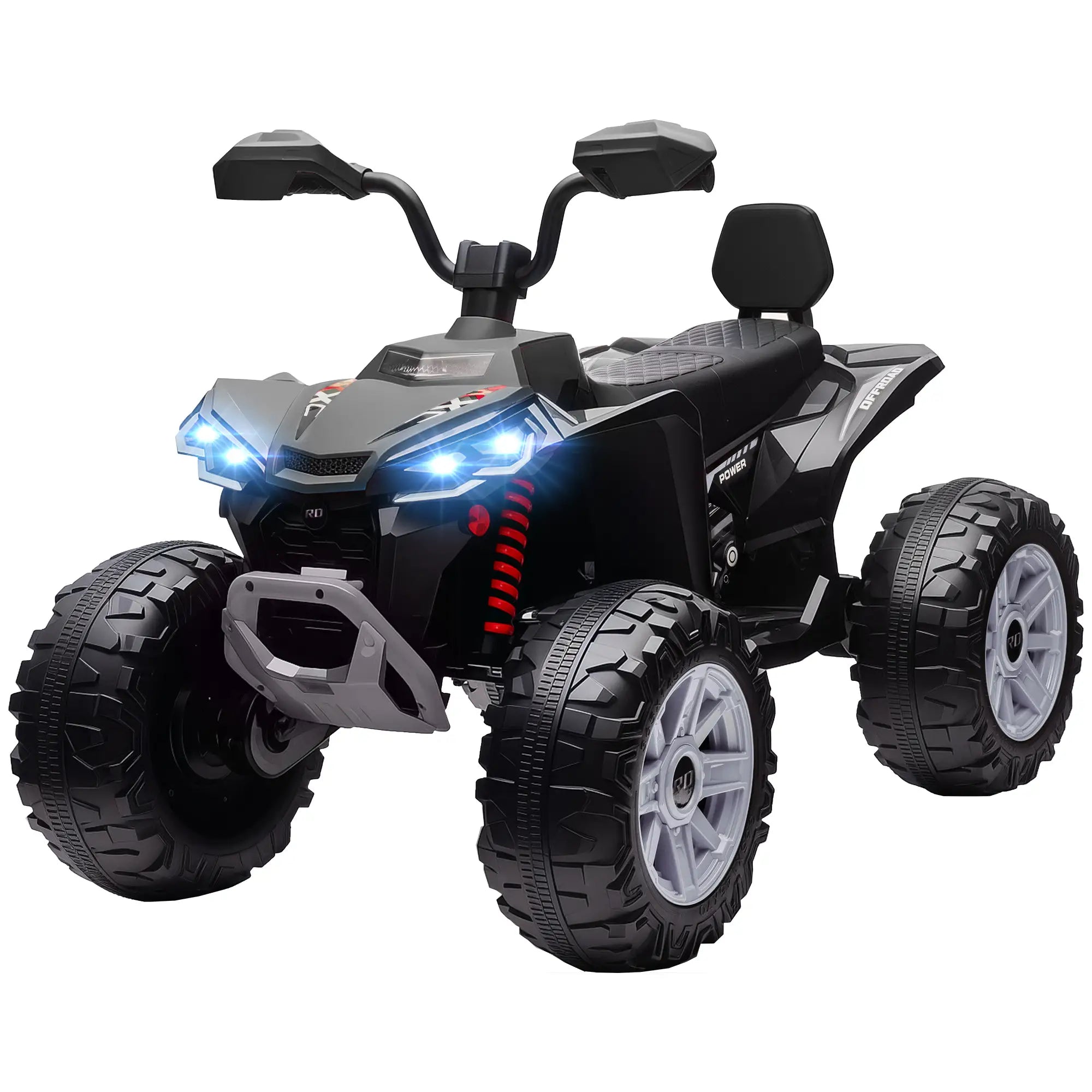 2-Seater All-Terrain 4 Wheeler, 24V Kids ATV, Electric Quad Car, Black Electric Toy Cars Black at Gallery Canada