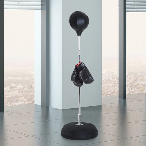 Freestanding Boxing Bag, Adjustable 49.6-56.7in, Black