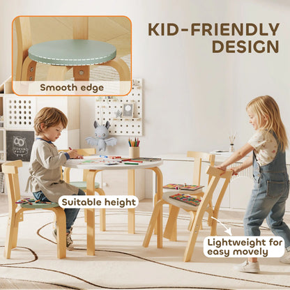 Wooden Kids Table and Chairs Set, Toddler Set for 3-8 Years, Green Kids Table Sets at Gallery Canada