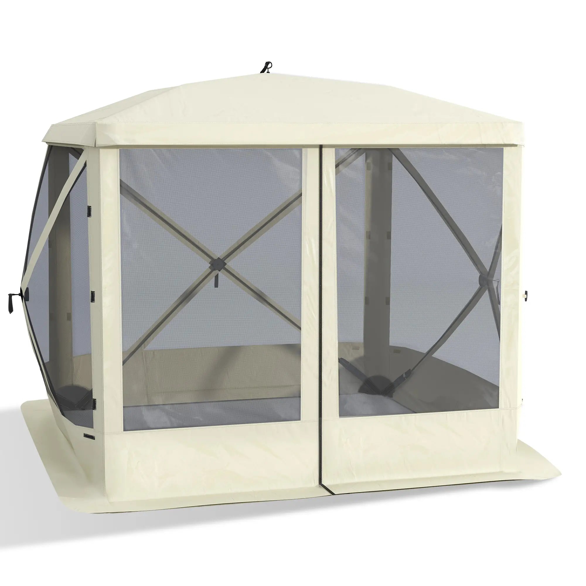 Pop-Up Tent, Foldable with Carry Bag, Zippered Door, Fits 3-4 People, Beige Pop Up Canopies at Gallery Canada