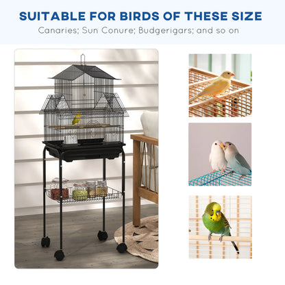 48" Bird Cage with Perch, Swing, Food Container, Slide-out Tray Bird Cages at Gallery Canada
