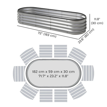 2Pcs Galvanized 6x2x1 ft Raised Garden Bed, Silver Galvanized Planter Boxes at Gallery Canada
