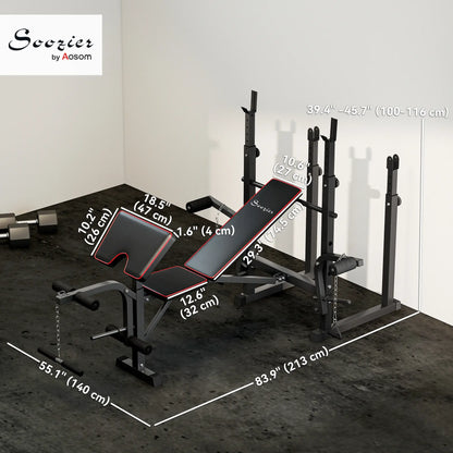 Weight Bench with Barbell Rack, Preacher Curl, Leg Curl Machine Weight Benches at Gallery Canada