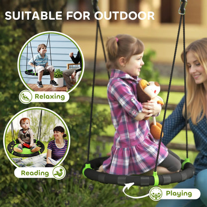 24 Inch Saucer Tree Swing, Adjustable Ropes, Outdoor, Backyard, Green Gym Sets & Swings at Gallery Canada