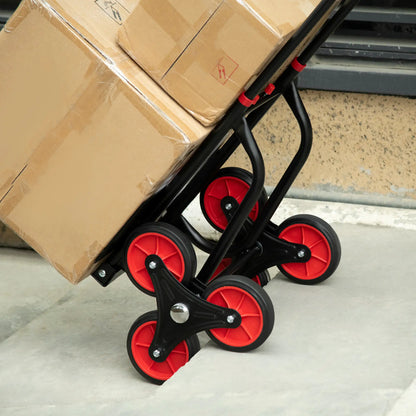 6-Wheels Stair Climber Cart, Foldable Steel, 264lbs, Black and Red Folding Hand Trucks at Gallery Canada