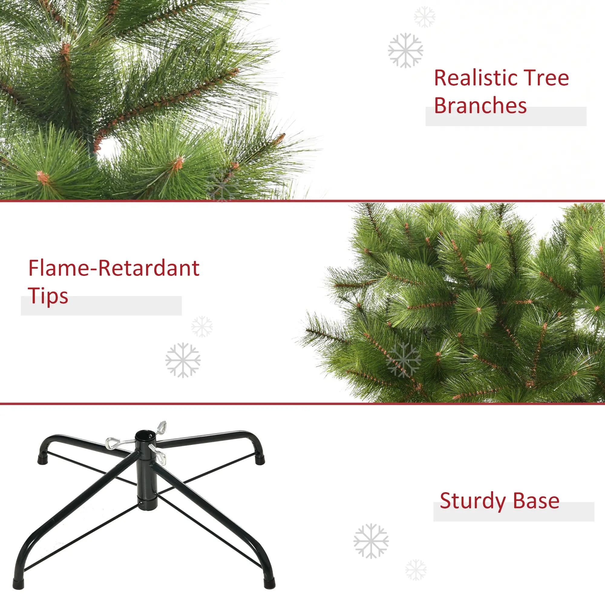 7 FT Artificial Pine Christmas Tree, 505 Branches, Green Artificial Christmas Trees at Gallery Canada