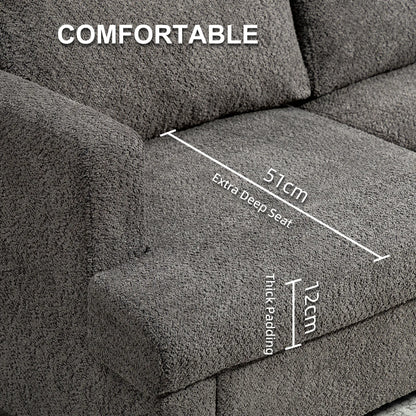 54.3" Loveseat Sofa, 2 Seater, Removable Cushions, Solid Wood Frame, Dark Grey 2-Seater Sofas at Gallery Canada