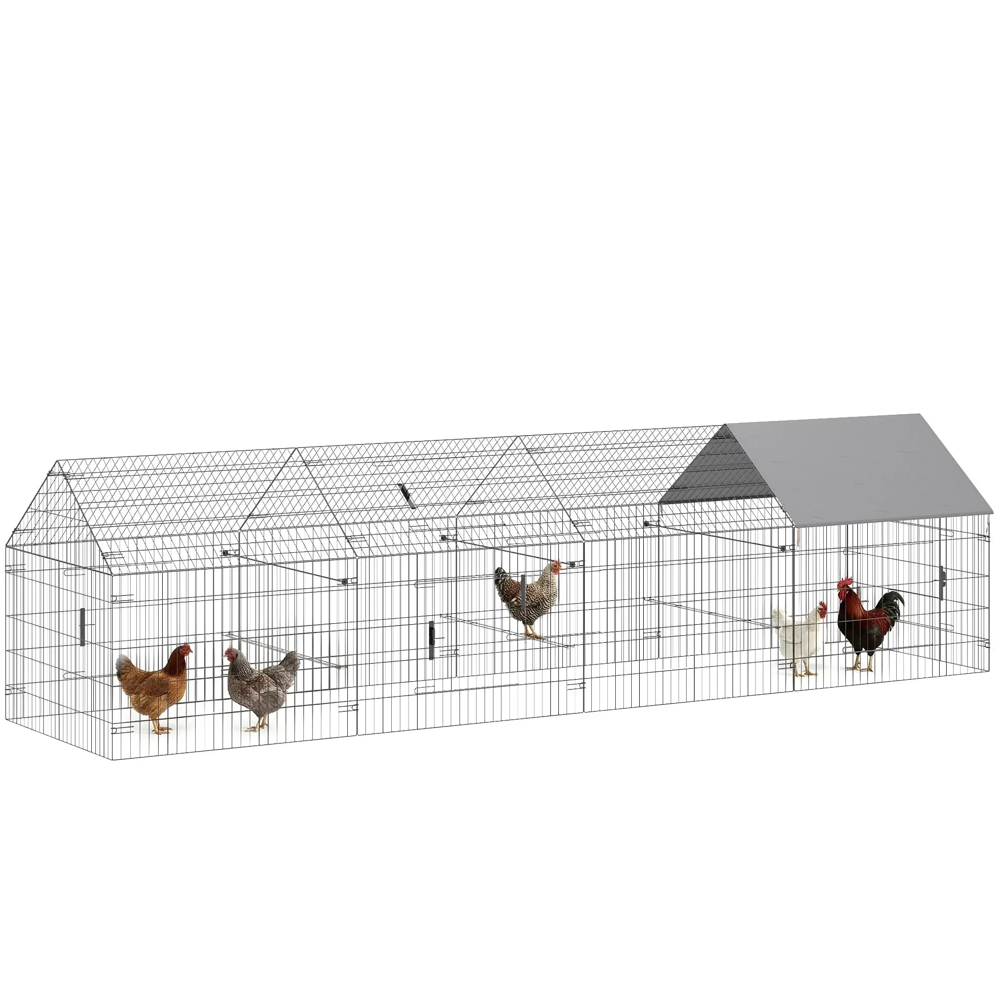 Large Metal Chicken Coop, Water-Resistant Anti-UV Cover, 6 Doors Chicken Coops at Gallery Canada