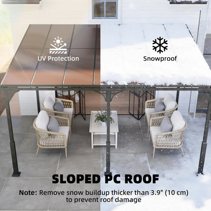 13' x 10' Lean-To Gazebo, Hardtop Wall Mounted Outdoor Pergola Pergolas at Gallery Canada