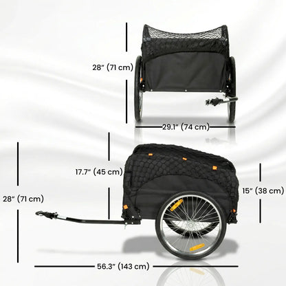 Bike Cargo Trailer, 45 Gal, 20" Wheels, Cargo Net, Reflectors Bike Cargo Trailers at Gallery Canada