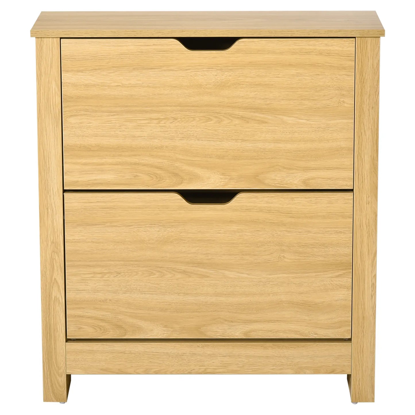Shoe Storage Cabinet, 2 Flip Drawers, Adjustable Shelves, 12 Pairs, Natural Wood Shoe Storage Cabinets & Racks at Gallery Canada