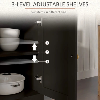 Sideboard Cabinet, 2 Drawers, 4 Barn Doors, 2 Adjustable Shelves, Black Bar Cabinets at Gallery Canada