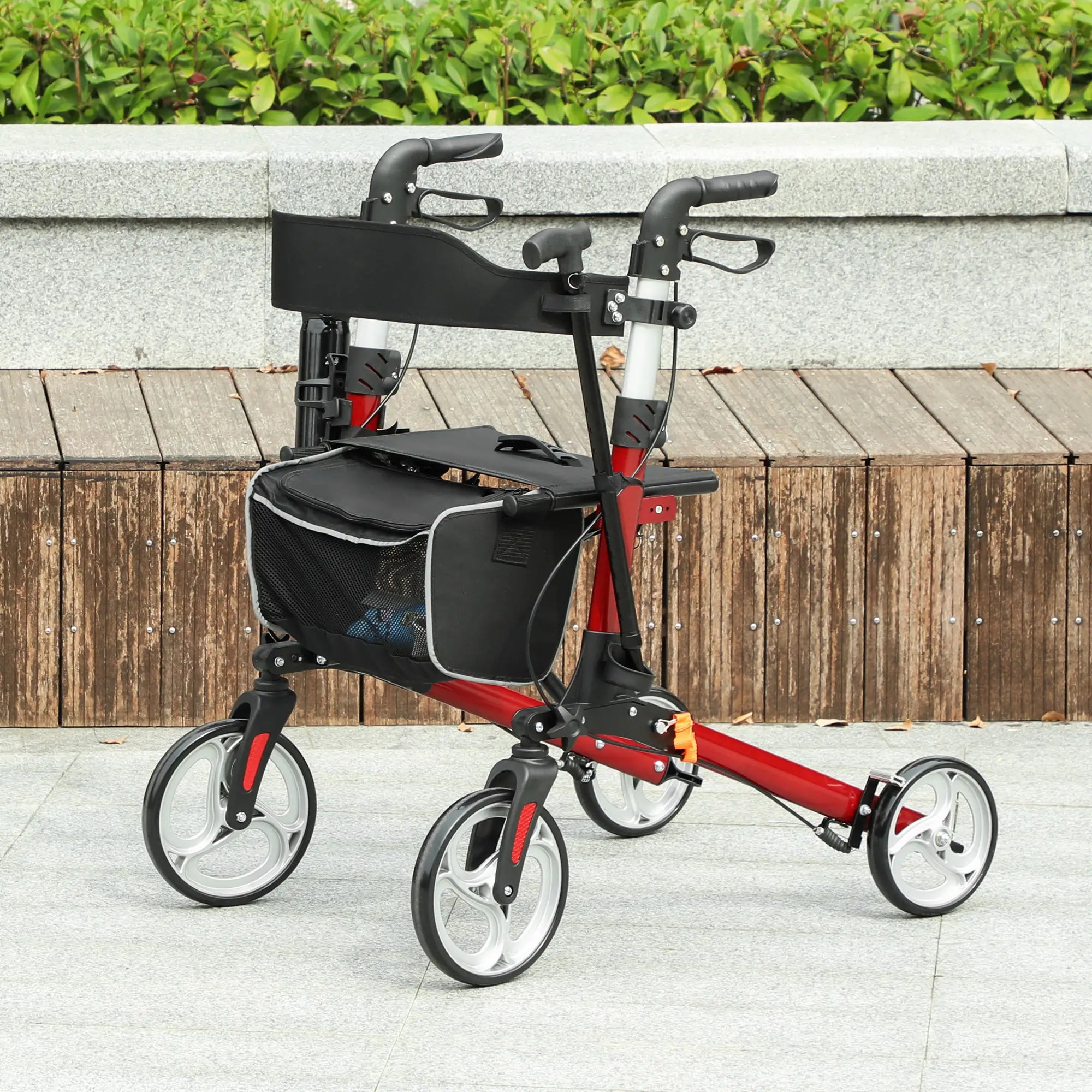 Lightweight Folding Walker, Large Seat, Adjustable Handle, Red Knee Walker & Wheelchair Ramps at Gallery Canada