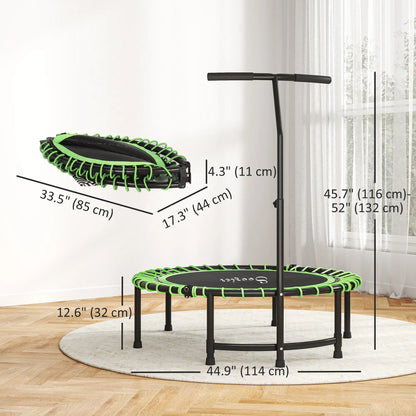 45" Foldable Mini Trampoline, Adjustable Handle, Fitness Exercise Rebounder Trampolines at Gallery Canada