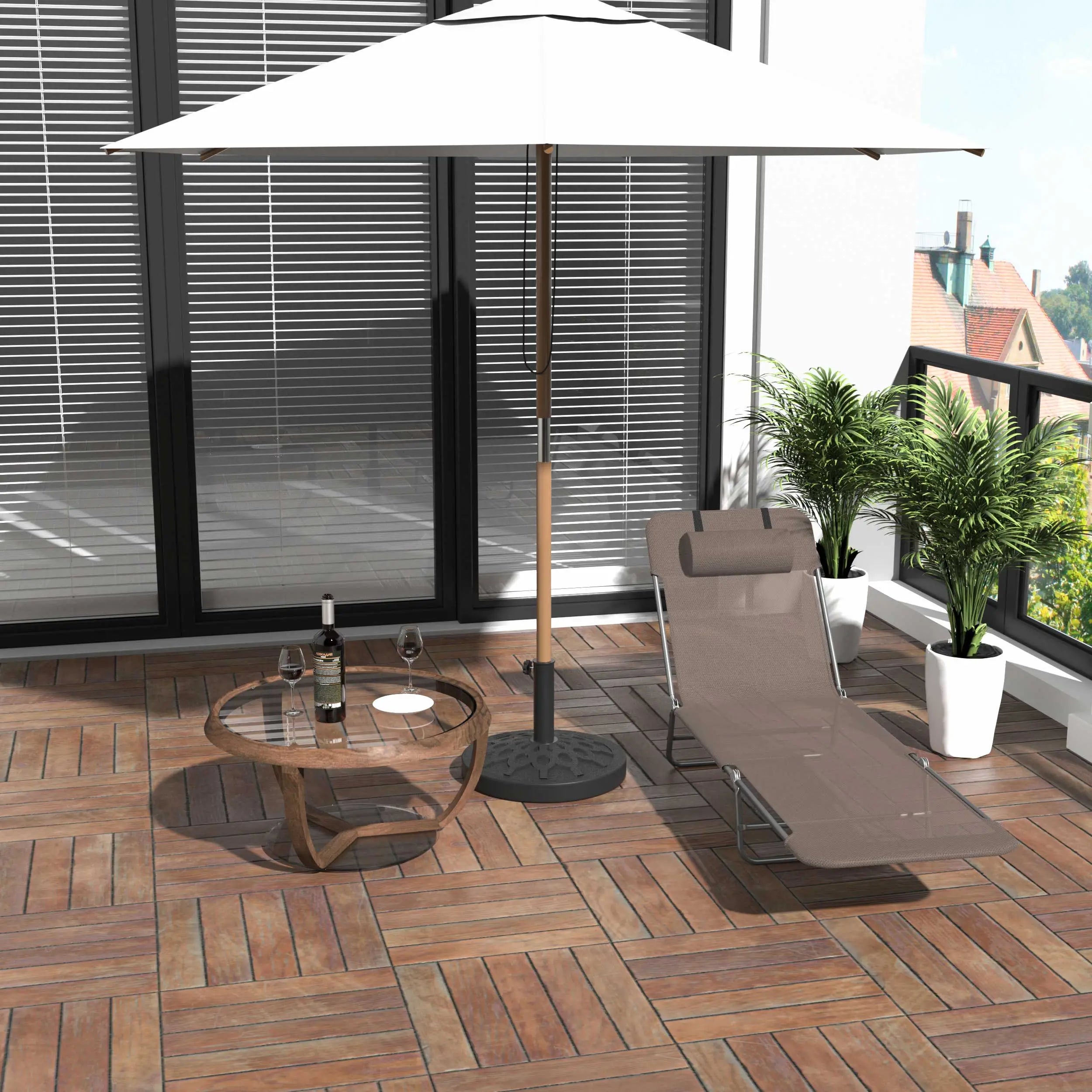 Outdoor Lounge Chair, Adjustable Reclining Seat, Folding Chaise, Brown Lounger Chairs at Gallery Canada