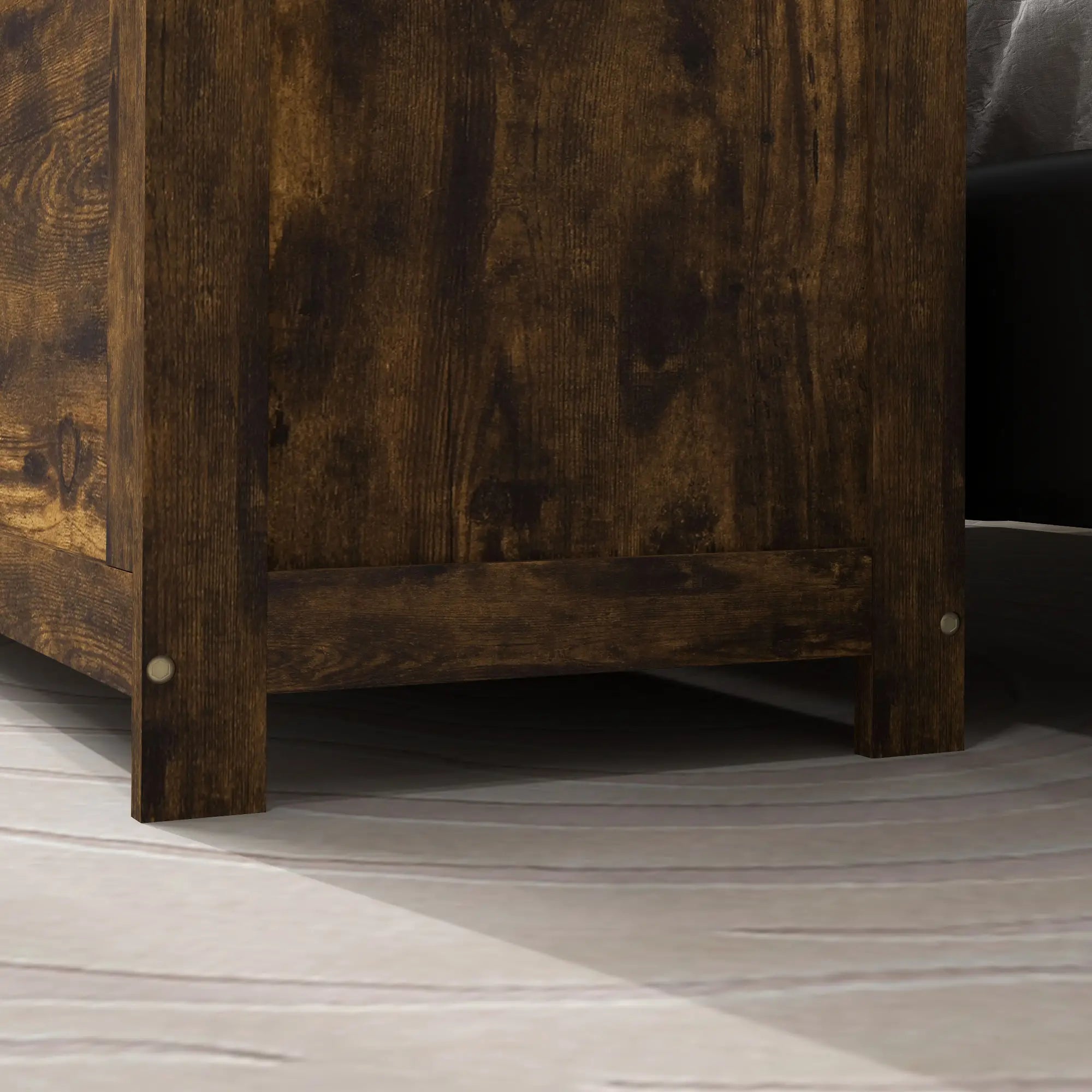 Modern Storage Trunk with Safety Hinges, Entryway Bench, Rustic Brown, Brown Storage Ottomans & Benches at Gallery Canada