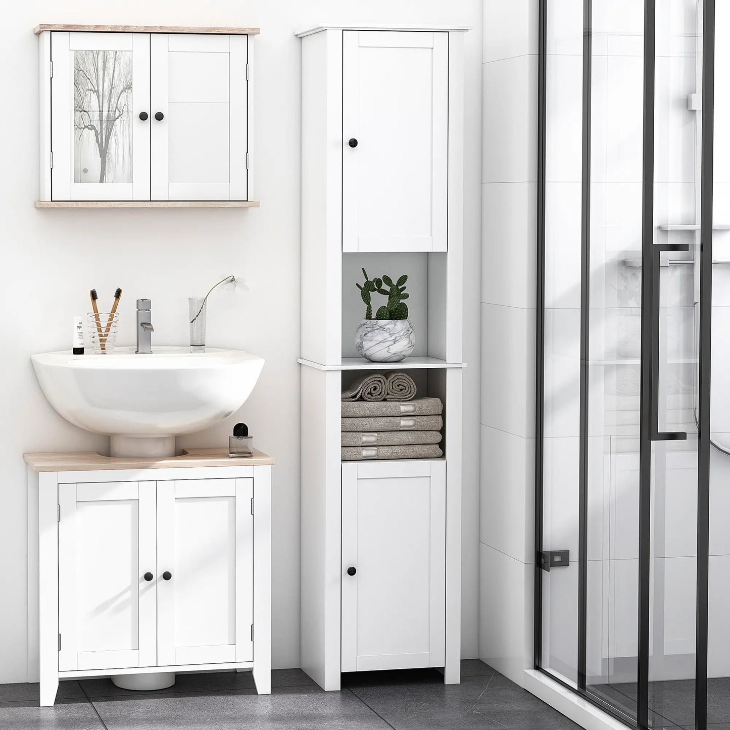 Tall Medicine Cabinet, Freestanding Bathroom Storage, White Bathroom Cabinets at Gallery Canada