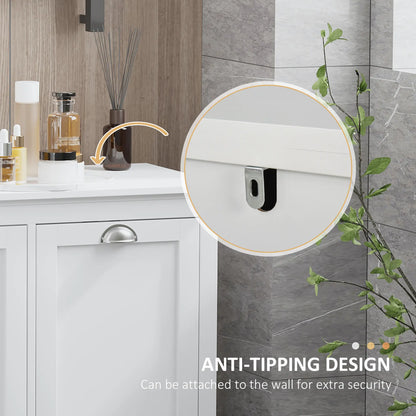 Tilt-Out Laundry Cabinet, Bathroom Organizer, 2-Compartment Hamper, White Bathroom Cabinets at Gallery Canada