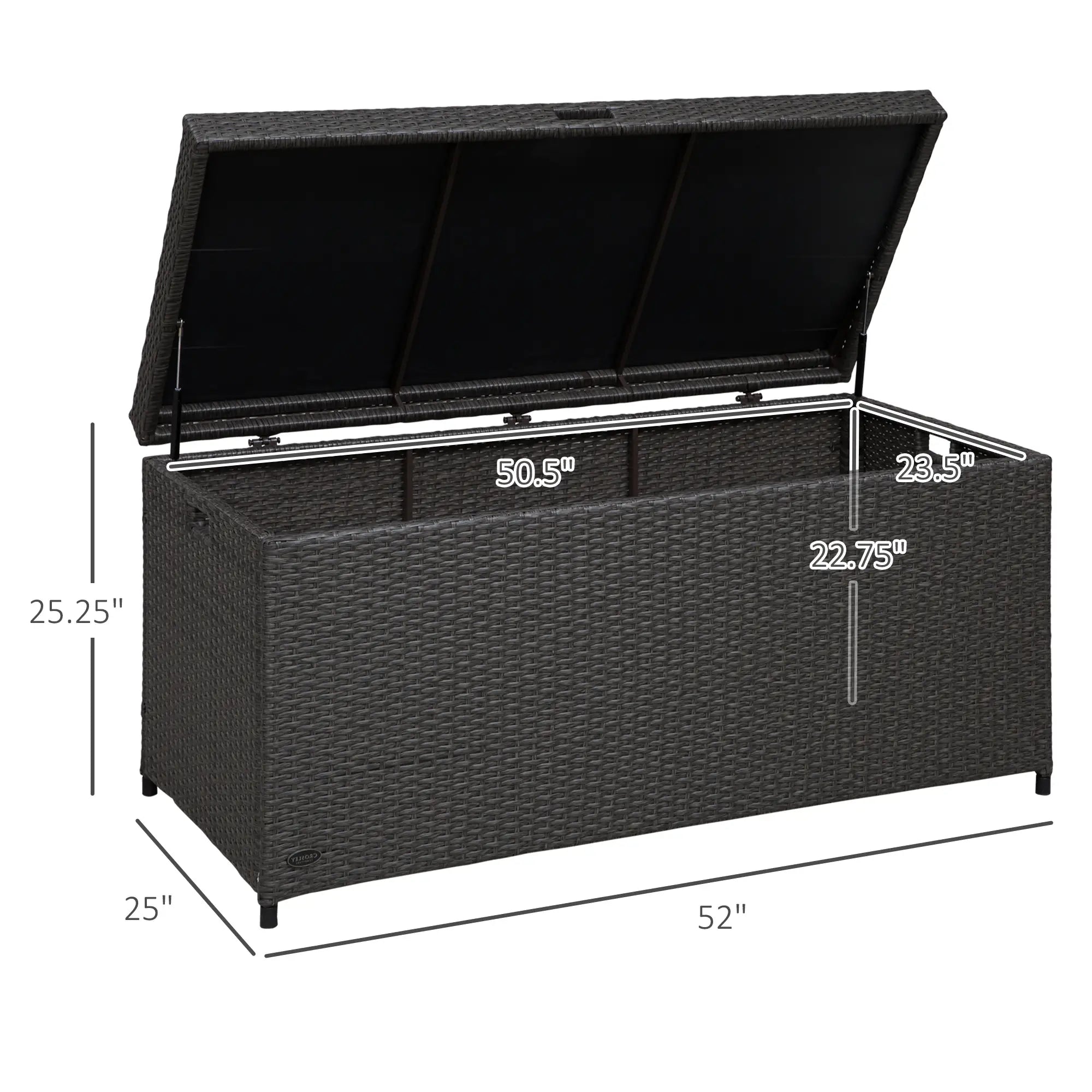 Outdoor Storage Box 118 Gallon, Plastic Lid, Handles, Grey Patio Storage Boxes at Gallery Canada