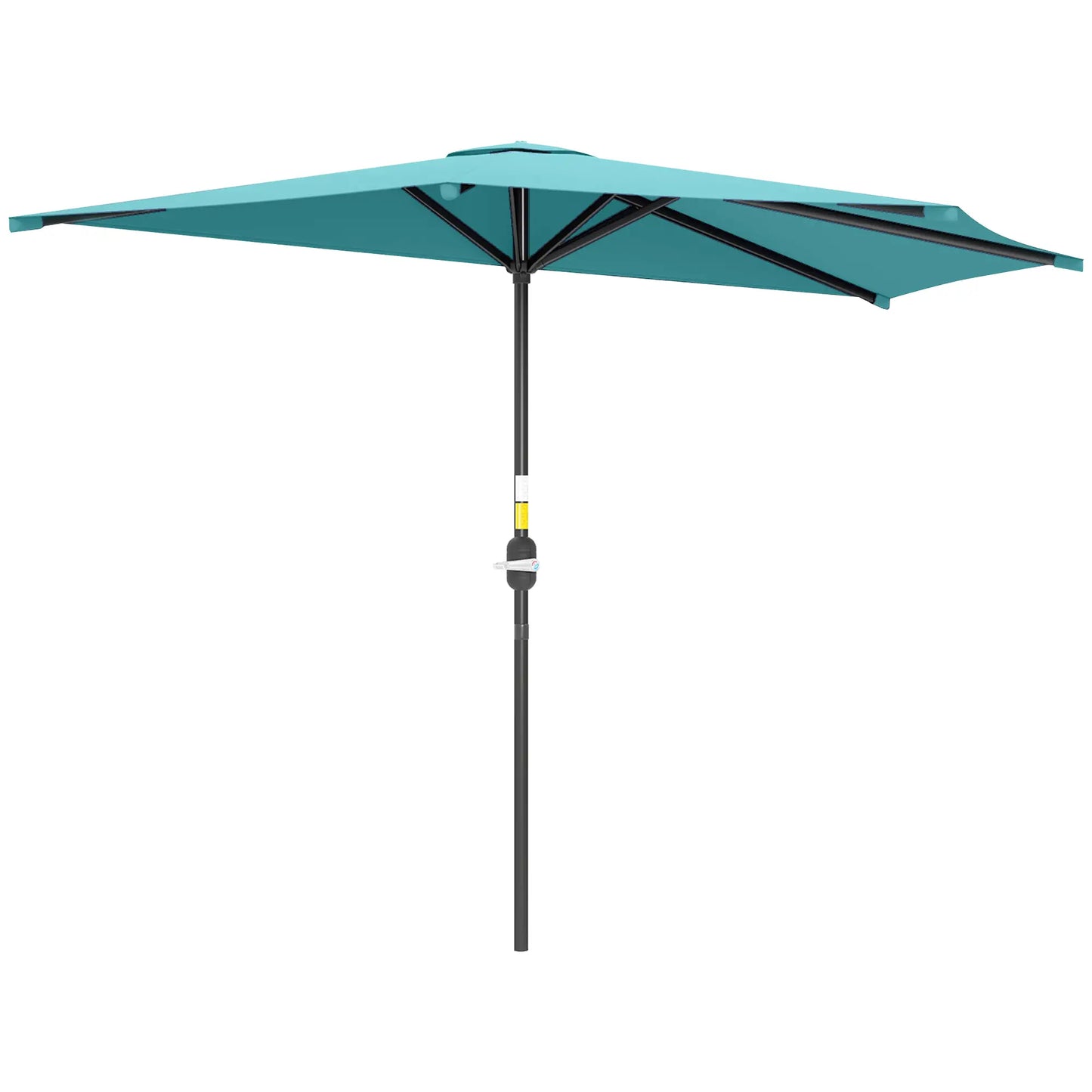 9.8ft Semi Round Patio Umbrella, Crank Handle, Top Vent, Light Blue Half Round Umbrellas at Gallery Canada