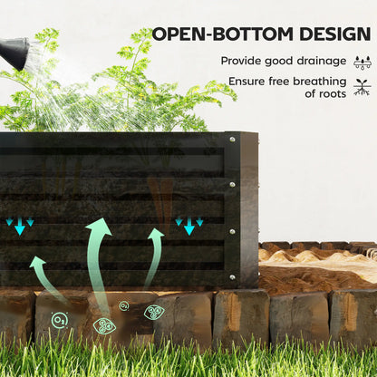 Steel Raised Garden Bed, 8x8x1ft, Set of 5 Large Planters, Black Galvanized Planter Boxes at Gallery Canada