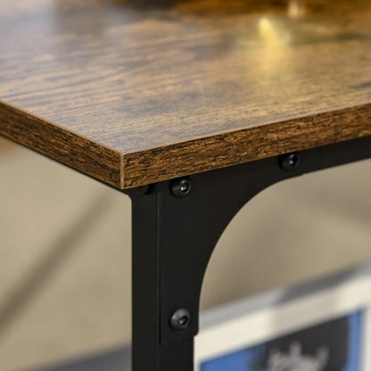 Industrial Coffee Table with Storage Shelf, 2-Tier, Rustic Brown Coffee Tables at Gallery Canada