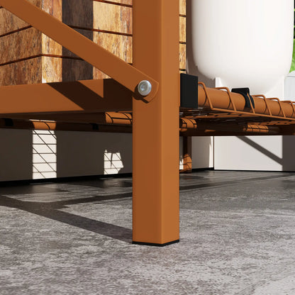 Metal Raised Garden Bed With Cover, 48 Inch, Dark Brown