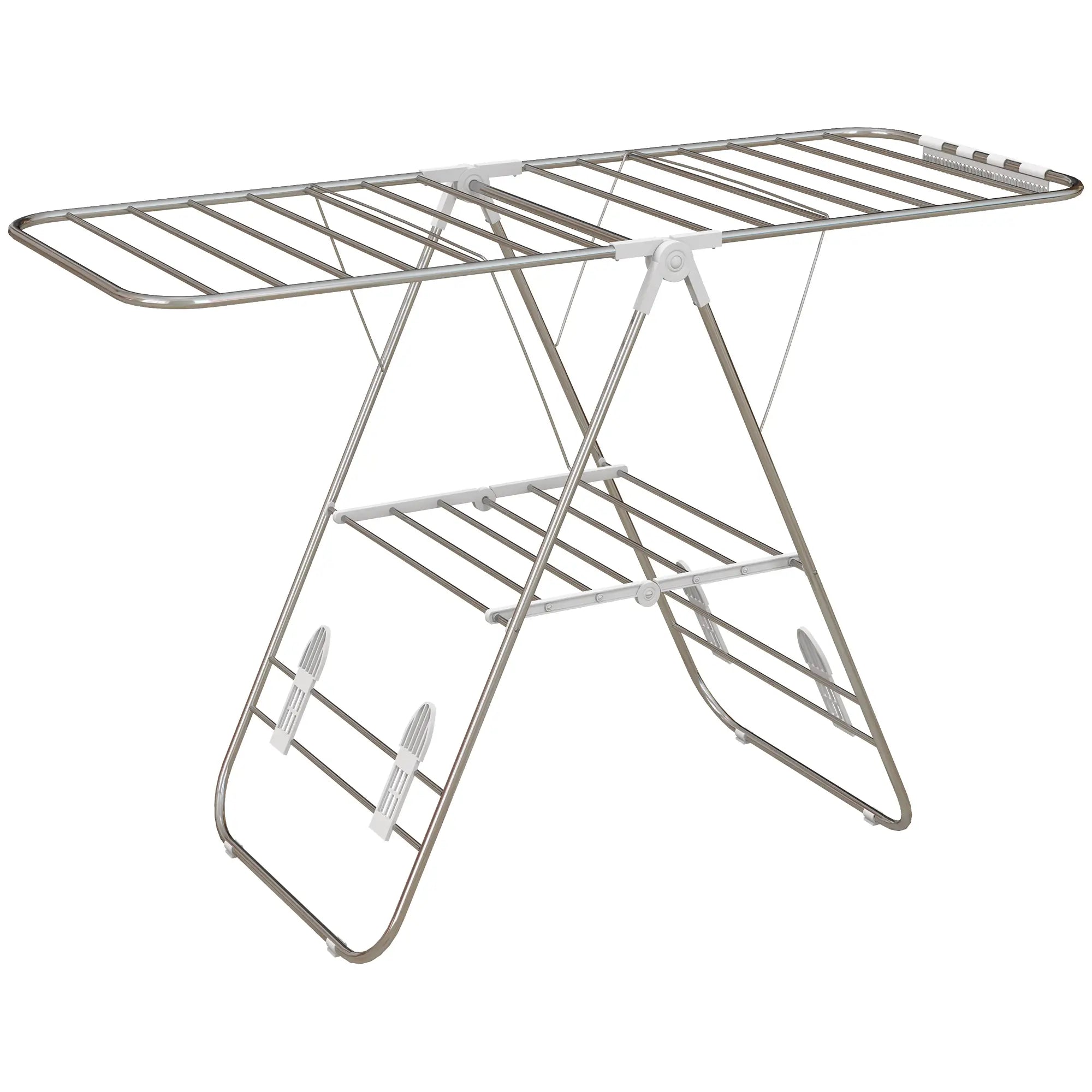 Stainless Steel 2-Tier Foldable Clothes Drying Rack, Silver Bath Accessories at Gallery Canada