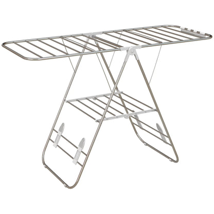 Stainless Steel 2-Tier Foldable Clothes Drying Rack, Silver Bath Accessories at Gallery Canada
