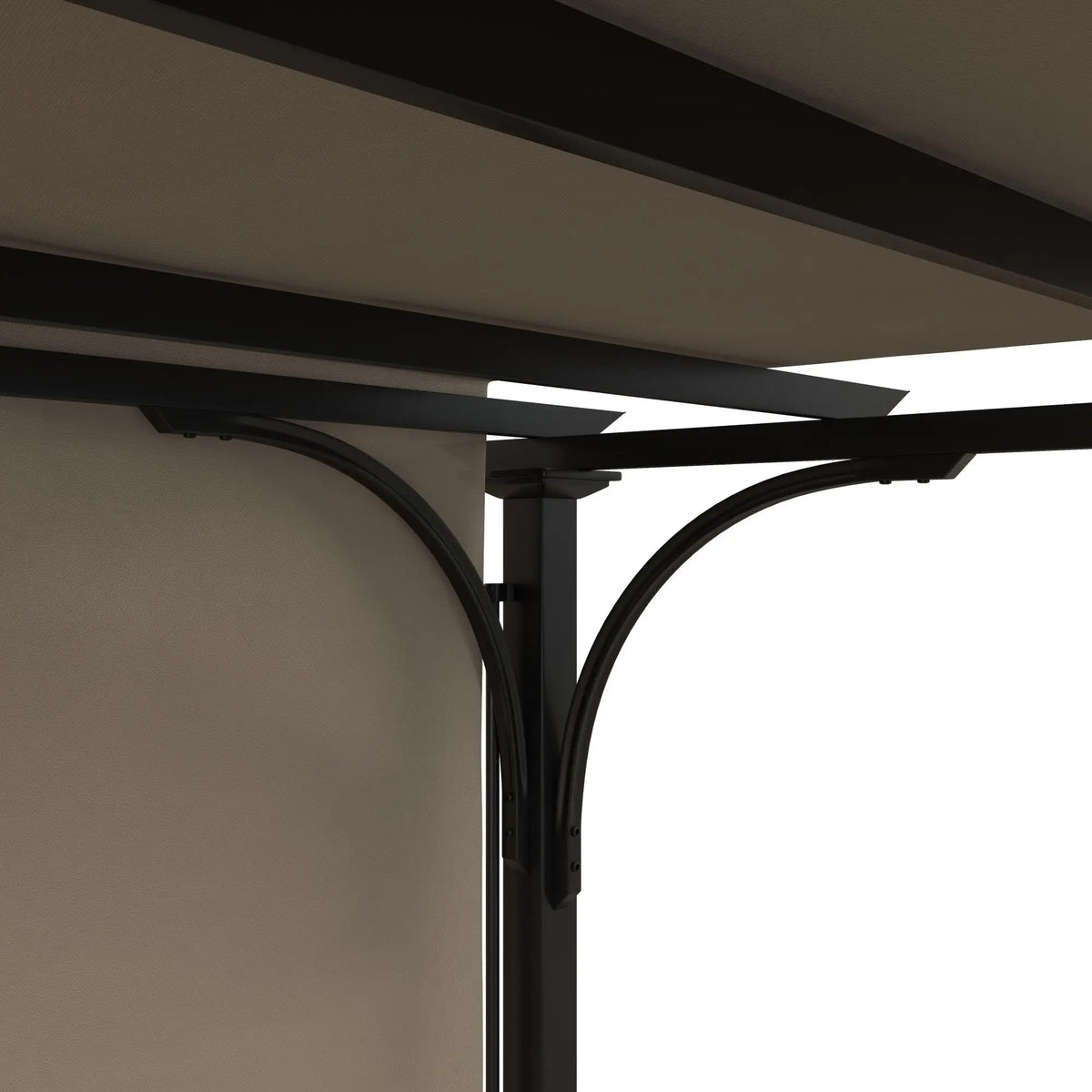 10x10 Outdoor Pergola Patio Canopy, Steel Frame, Beige Pergolas at Gallery Canada