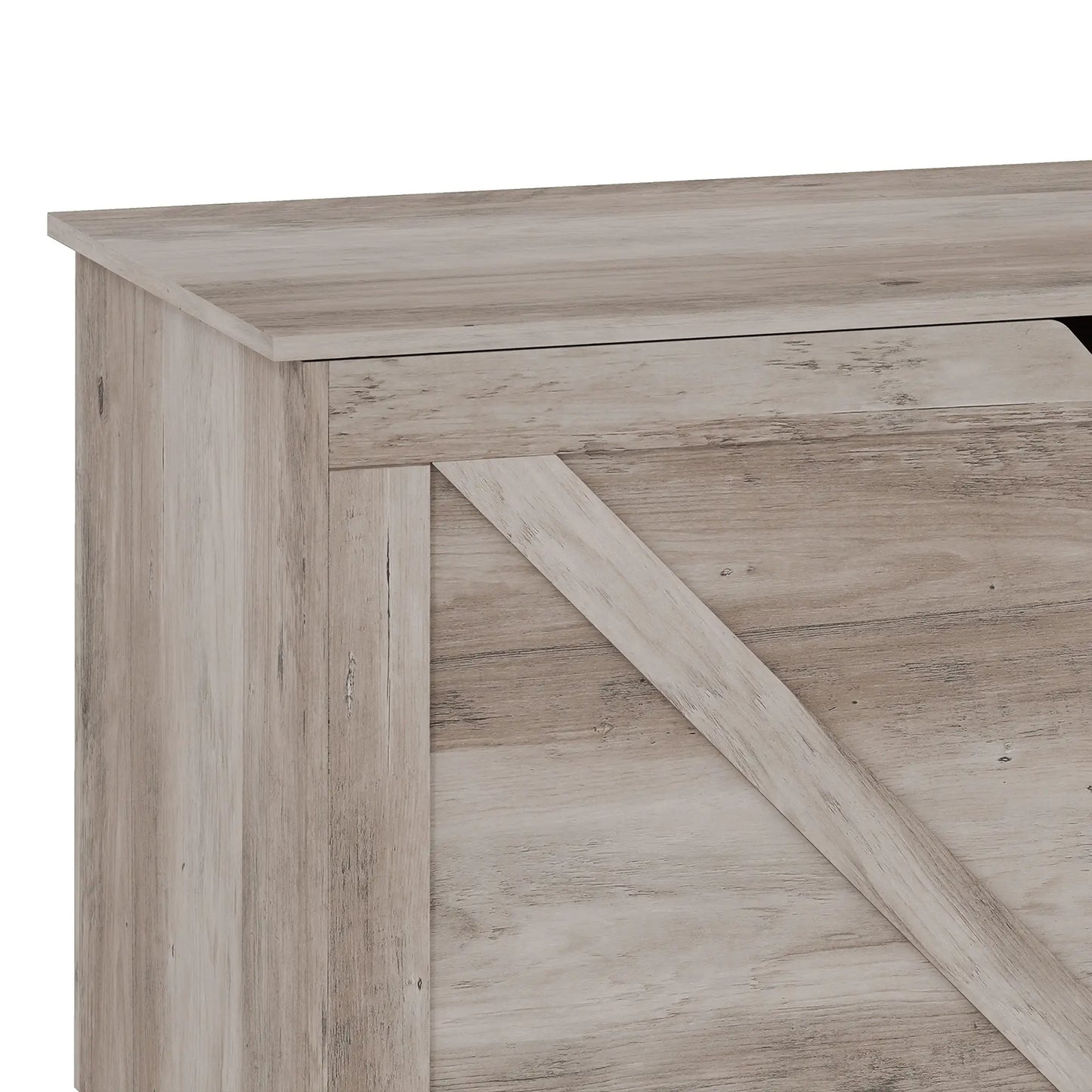 Storage Chest with Safety Hinges, Grey Wood Grain, 39.4 Inches, Grey