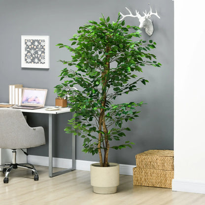 6ft Artificial Ficus Tree, Indoor Fake Plant with Pot Artificial Trees at Gallery Canada