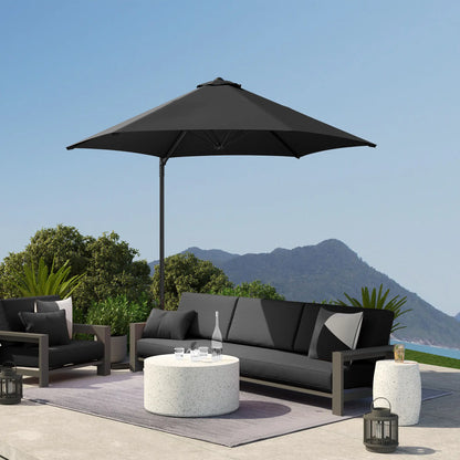 8.5FT Offset Patio Umbrella, 360° Rotation, Φ100.8" x 96.5"H, Black Offset Cantilever Umbrellas at Gallery Canada