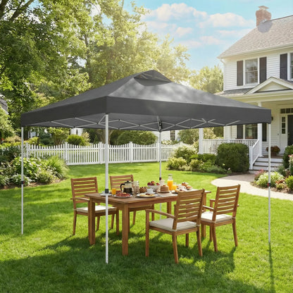 Waterproof Pop Up Canopy Tent, 9.8' x 9.8', Dark Grey Pop Up Canopies at Gallery Canada