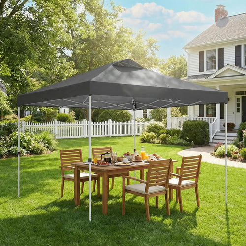 Waterproof Pop Up Canopy Tent, 9.8' x 9.8', Dark Grey