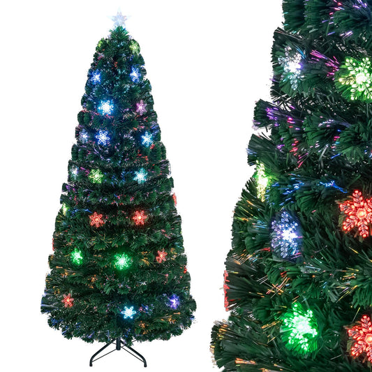 Sapin de Noël artificiel optique LED de 6 pieds, Vert