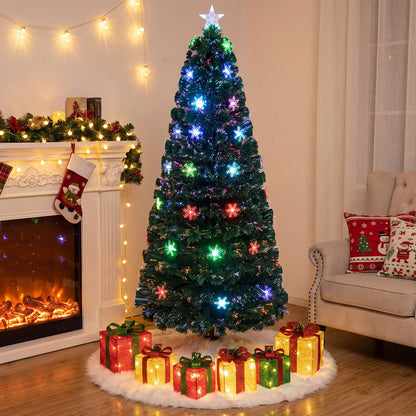 Sapin de Noël artificiel optique LED de 6 pieds, Vert