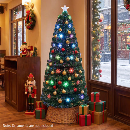 Sapin de Noël artificiel optique LED de 6 pieds, Vert