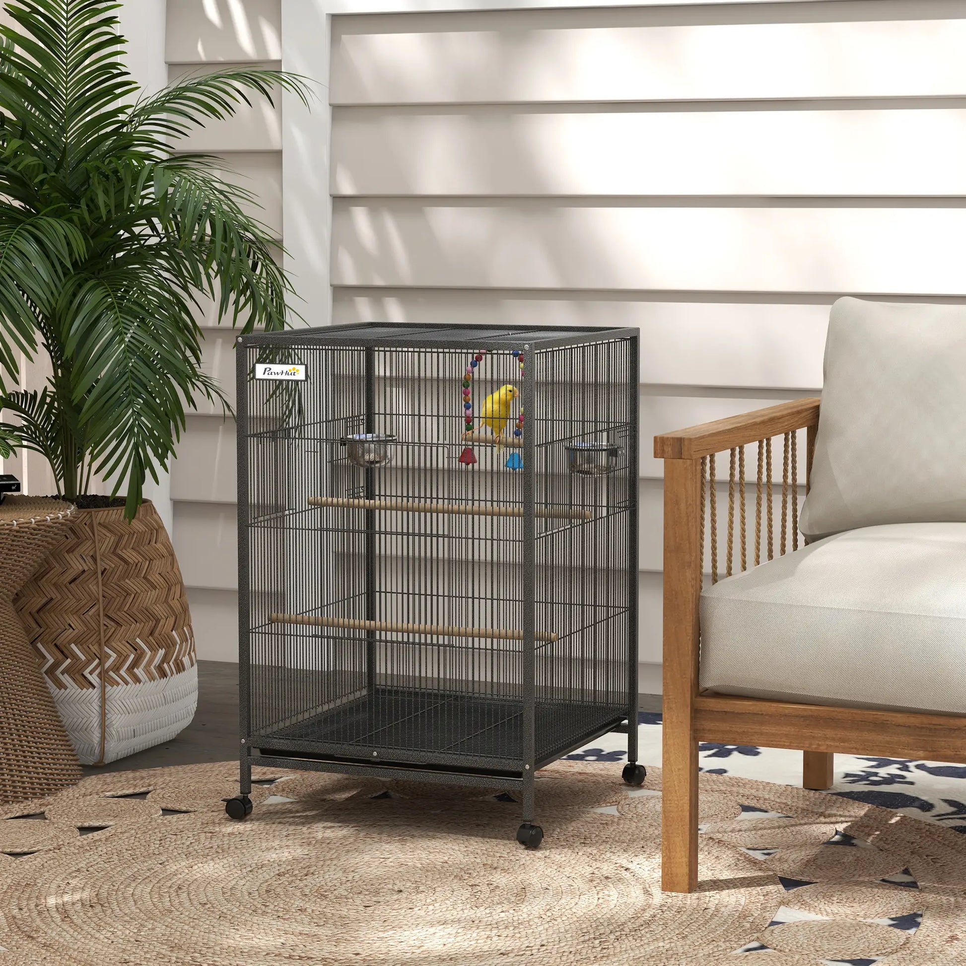 29" Bird Cage for Parrots, Lovebirds, Budgies, Finches, Flight Cage, Grey Bird Cages at Gallery Canada
