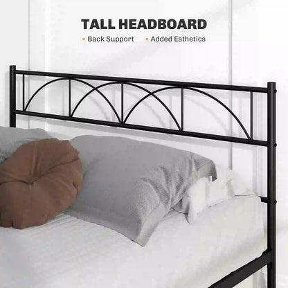 Metal Full Platform Bed Frame, Headboard, Steel Slat Support, Underbed Storage Bedroom Furniture at Gallery Canada