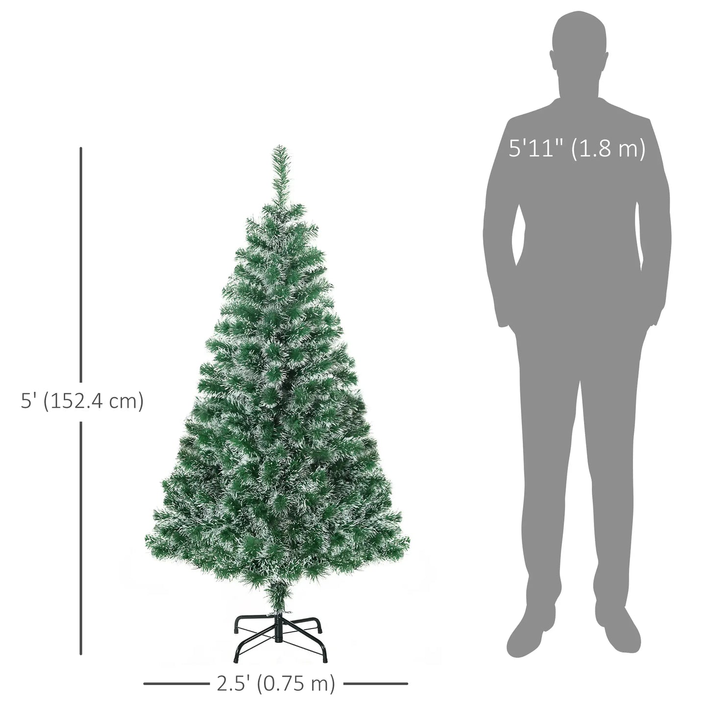 5FT Artificial Christmas Tree, Metal Stand, 416 Tips Artificial Christmas Trees at Gallery Canada