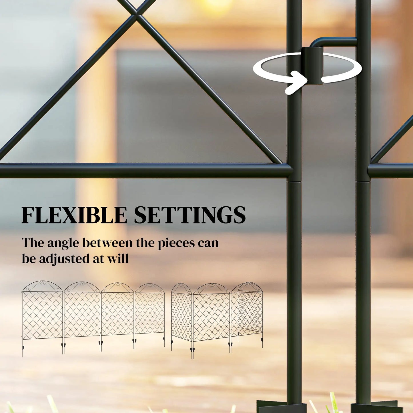 Outdoor Metal Garden Fence Panels, Animal Barrier, 4 Pack, Curved Scrollworks Garden Fences at Gallery Canada