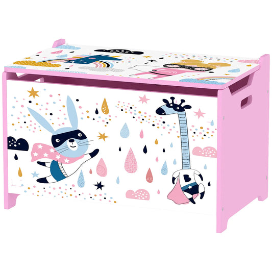 Kids Storage Chest with Lid, Toy Box with Safety Hinges, Pink Baby & Kids Storage Pink at Gallery Canada