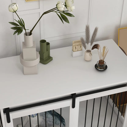 46.5" Dog Crate Furniture, End Side Table for Large Dogs, White Houses, Kennels & Pens at Gallery Canada