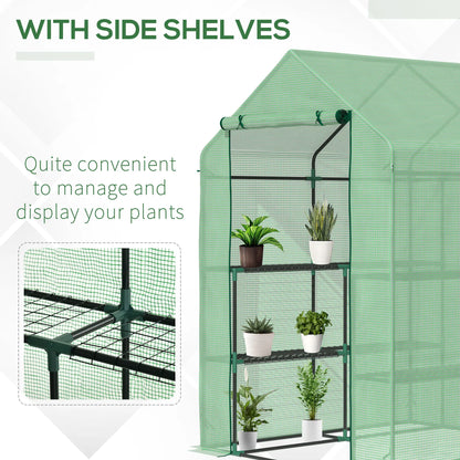 56" x 54" x 74" Walk-In Greenhouse, Portable Garden, 8 Shelves, PE Cover, Green Walk In Greenhouses at Gallery Canada