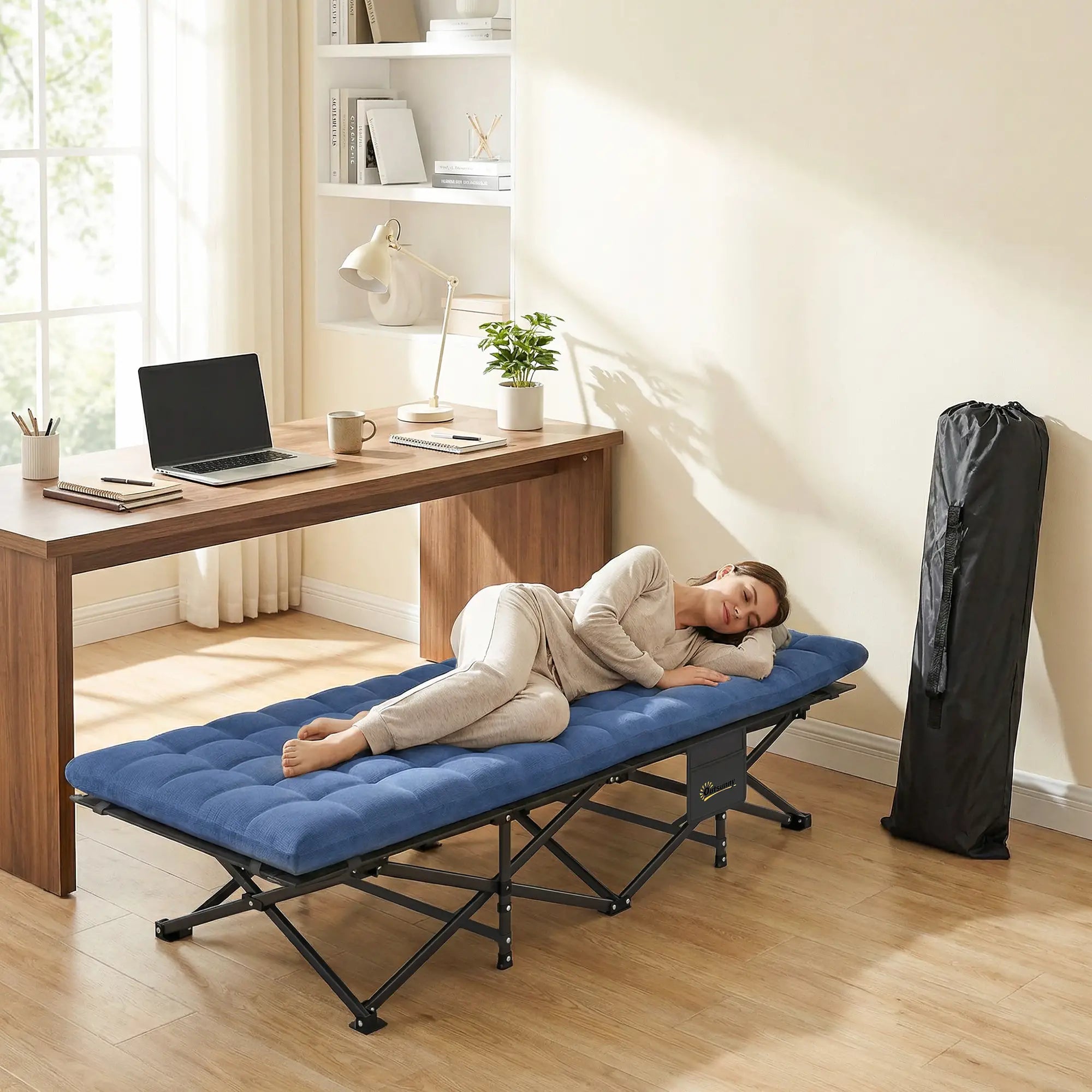 Set Of 2 Camping Cots With Soft Pad, 32