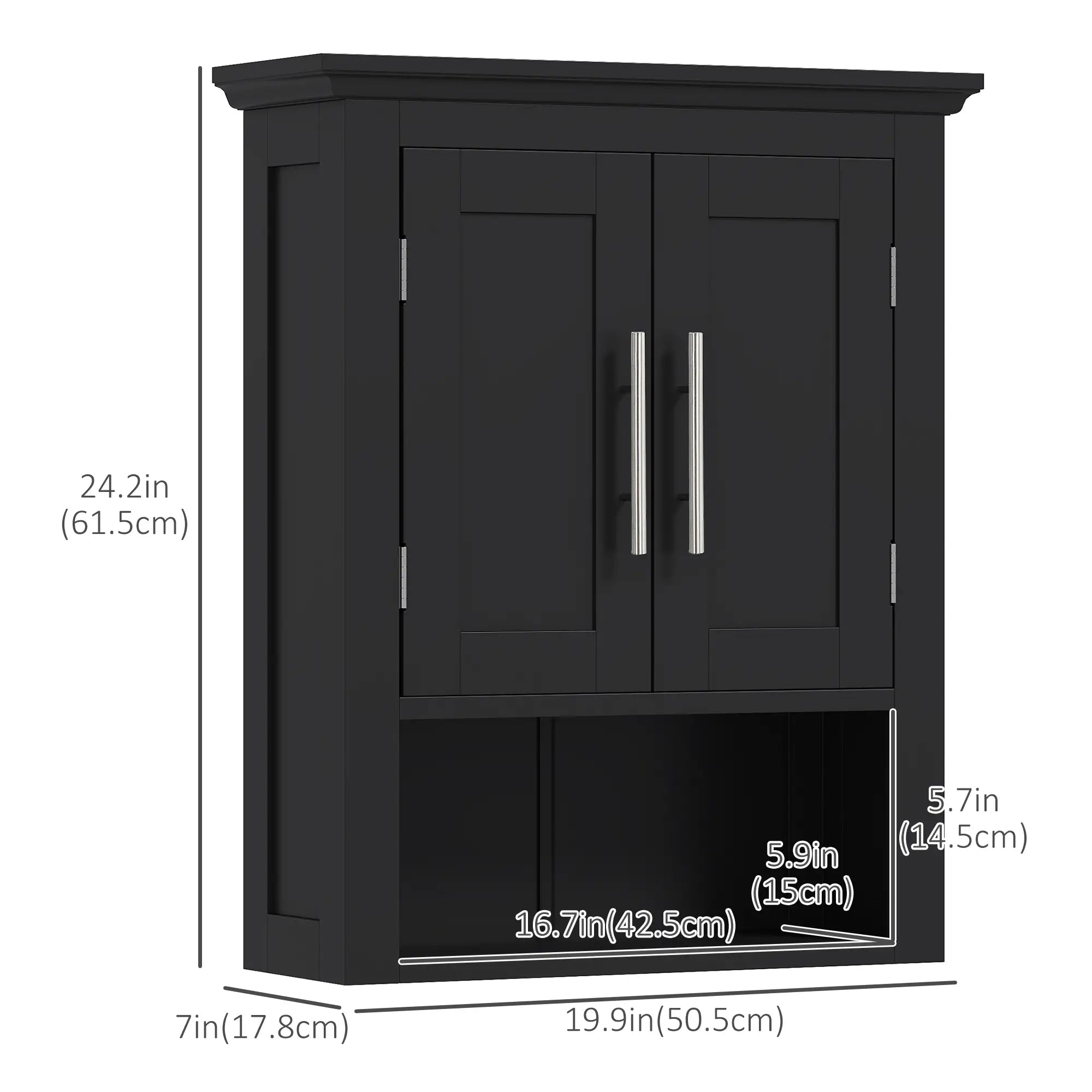 Bathroom Wall Cabinet, Medicine Storage with Shelf, Black Bathroom Cabinets at Gallery Canada