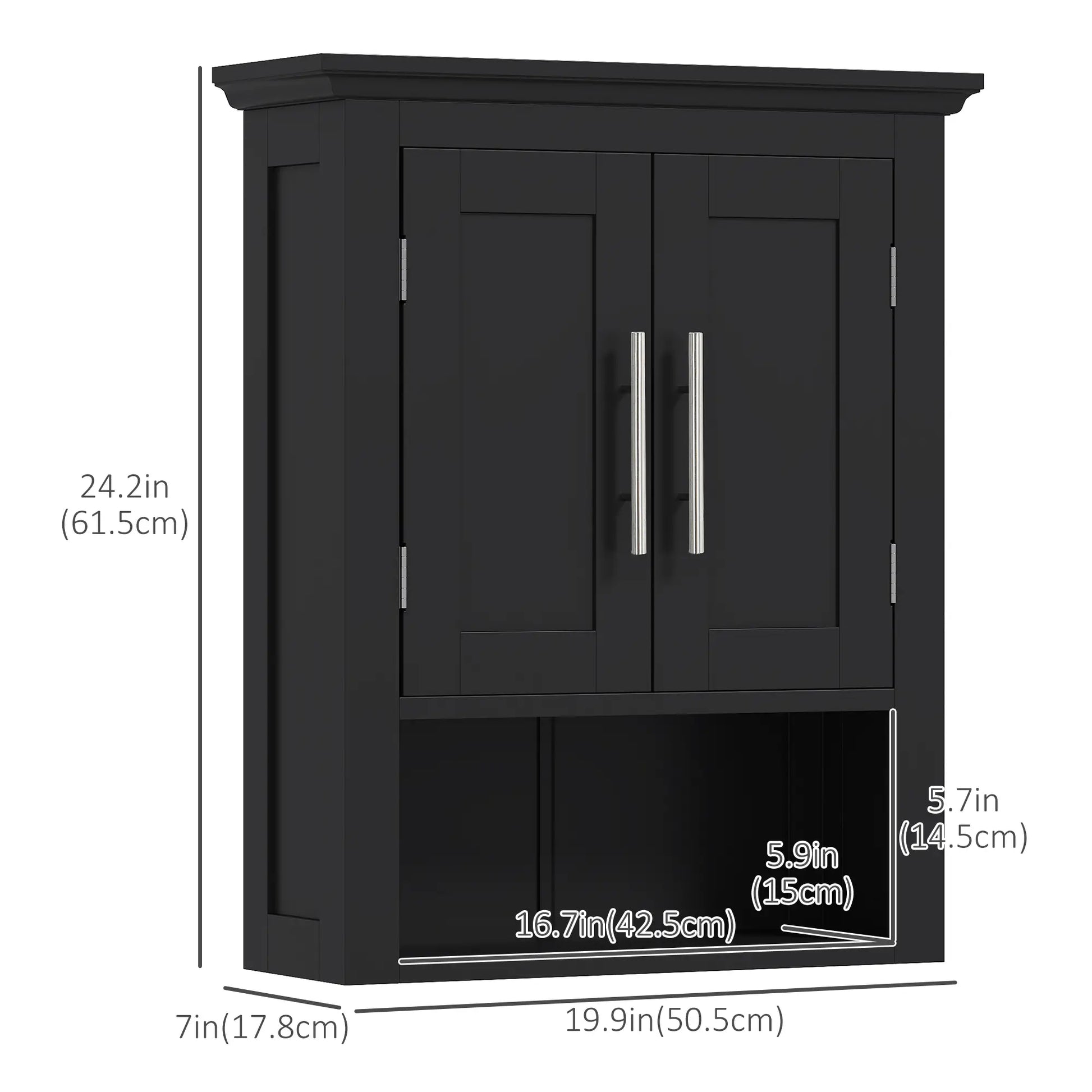 Bathroom Wall Cabinet, Medicine Storage with Shelf, Black Bathroom Cabinets at Gallery Canada