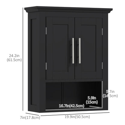 Bathroom Wall Cabinet, Medicine Storage with Shelf, Black Bathroom Cabinets at Gallery Canada