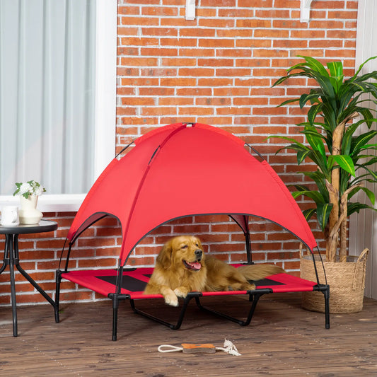 Elevated Pet Bed, Dog Cot, Portable Outdoor Indoor, Red Elevated Dog Beds Red and Black at Gallery Canada